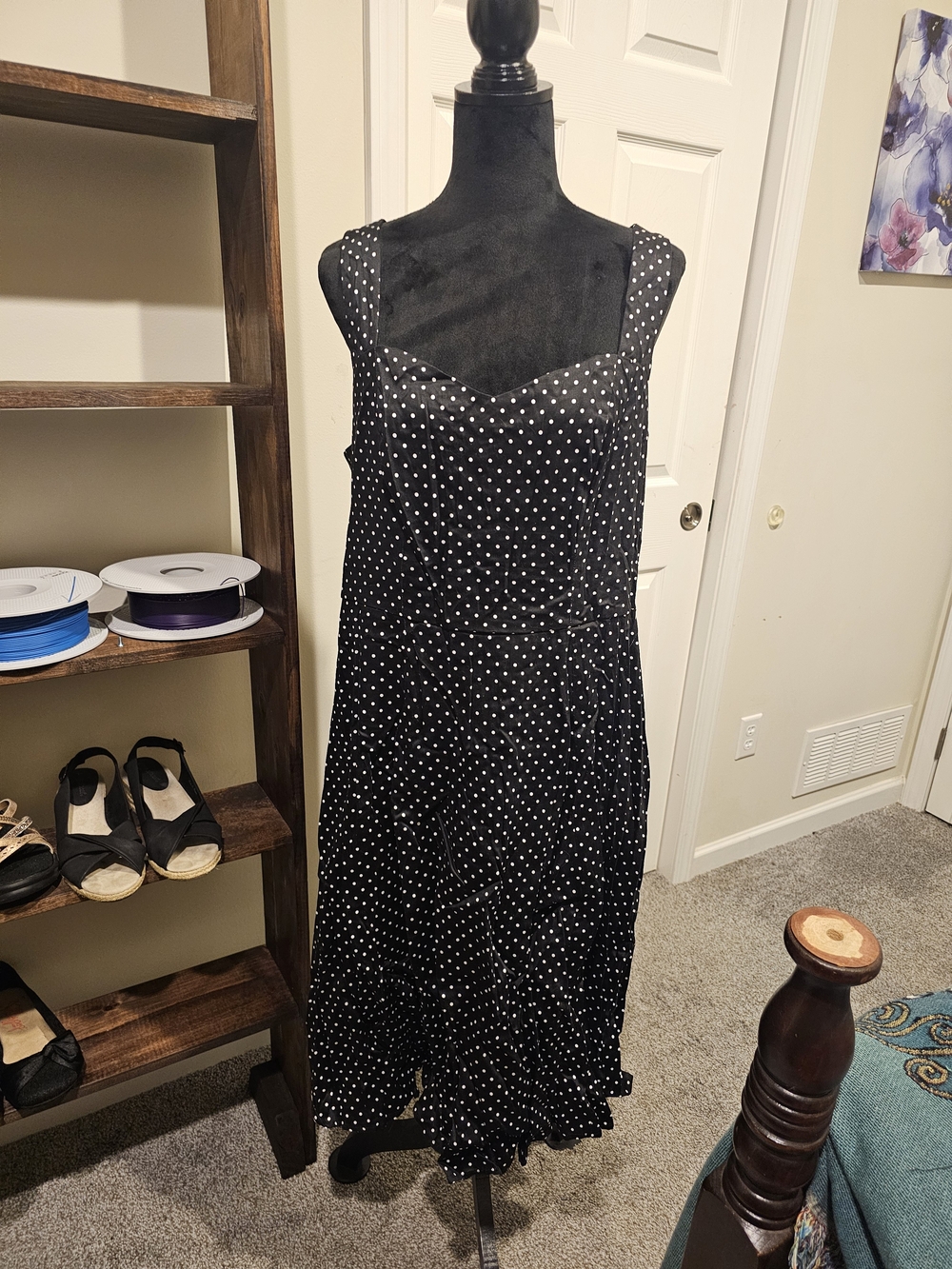 torrid Black Dress with White Polka Dots